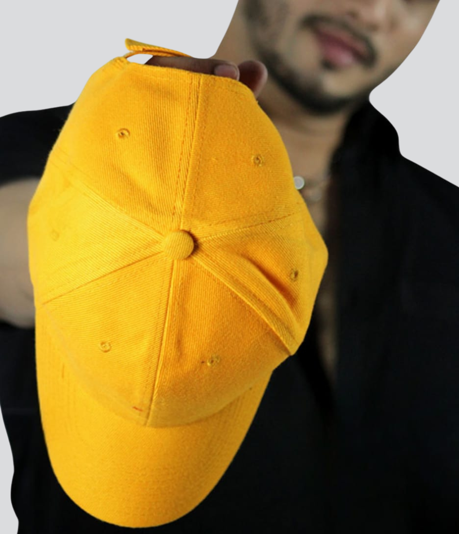 high quality casual wear Plain yellow color cap