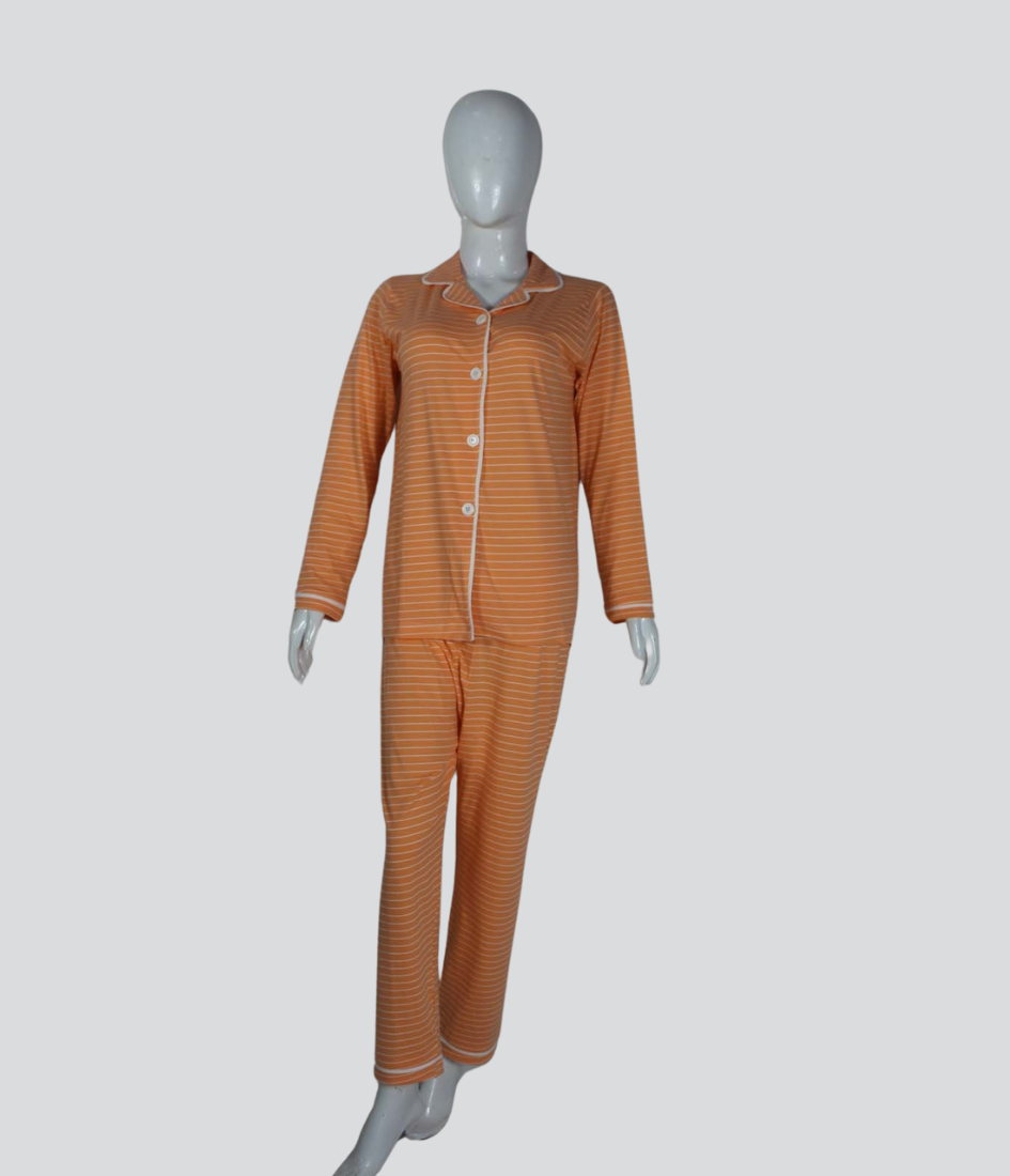 orange color silk Night suit for ultimate comfort