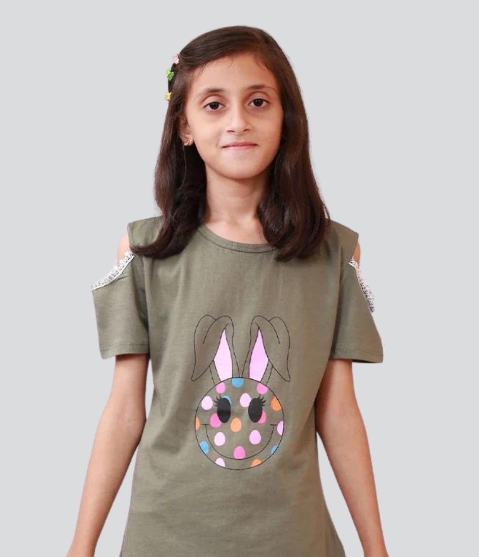 Summer bunny logo design t-shirts for girls