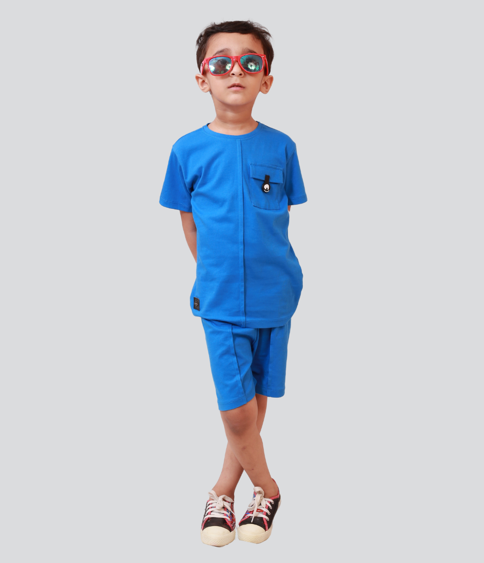 New kids Blue color t-shirt and short with pocket
