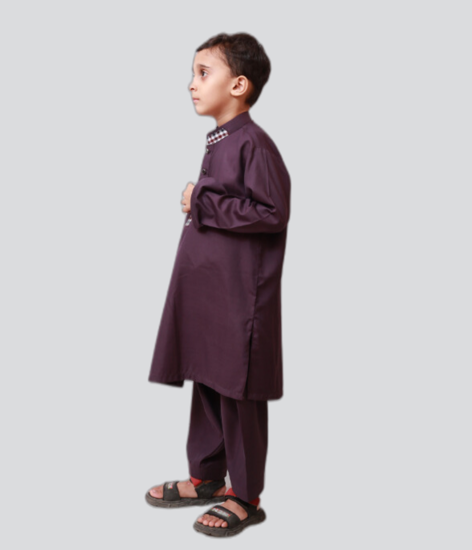 designer purple color shalwar kameez for kid's