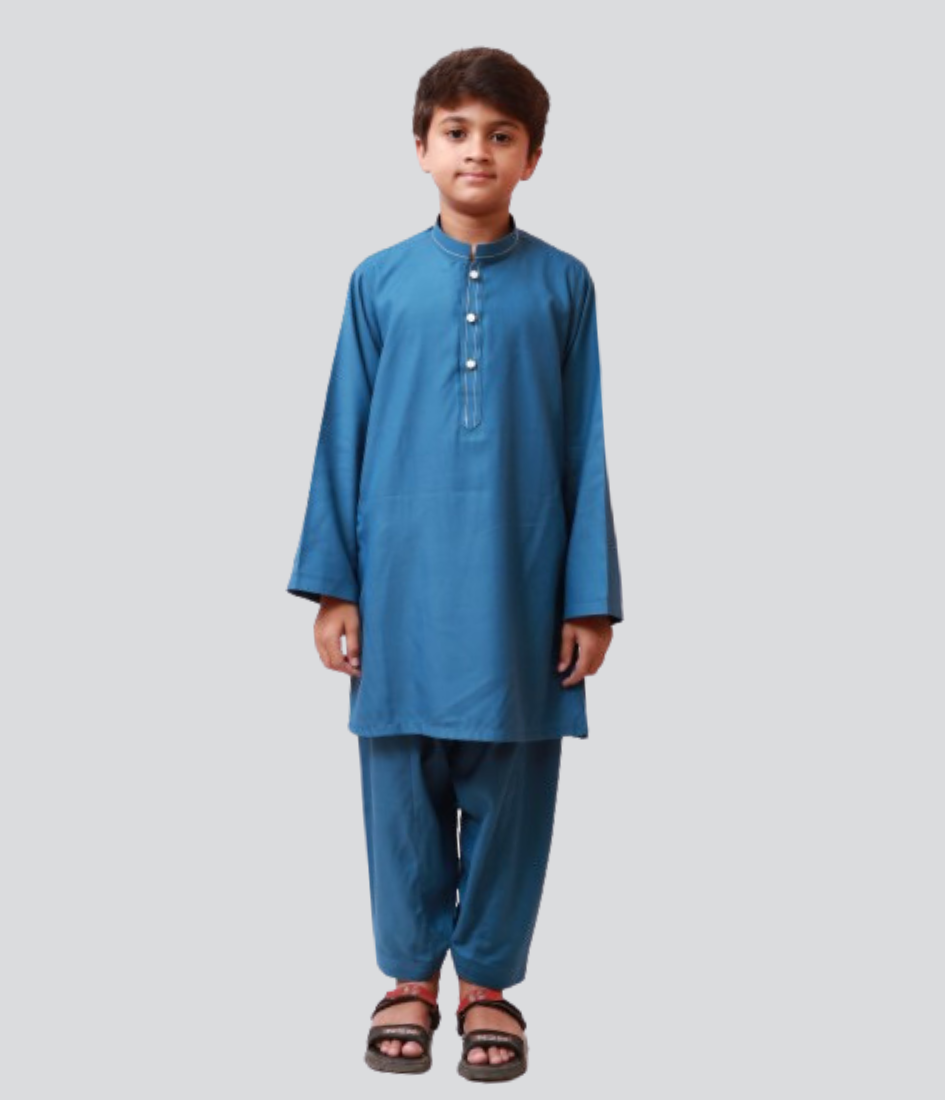 Elegant Fit Kurta Shalwar for Kids blue color