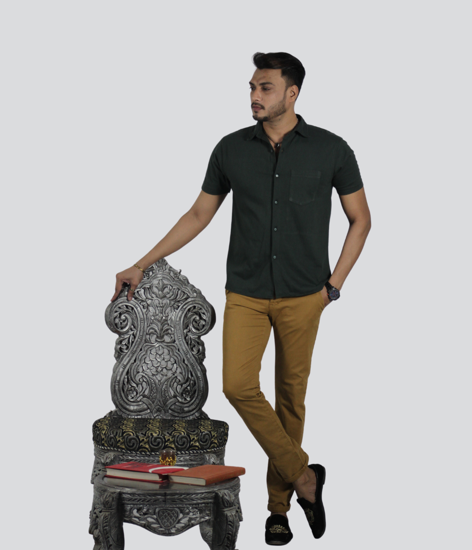 men’s collar t-shirt and side pocket with Chino