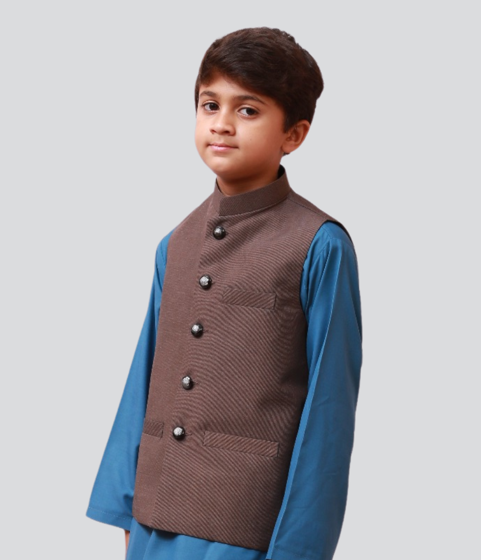 Jamawar Traditional Stylish Waistcoat for kids