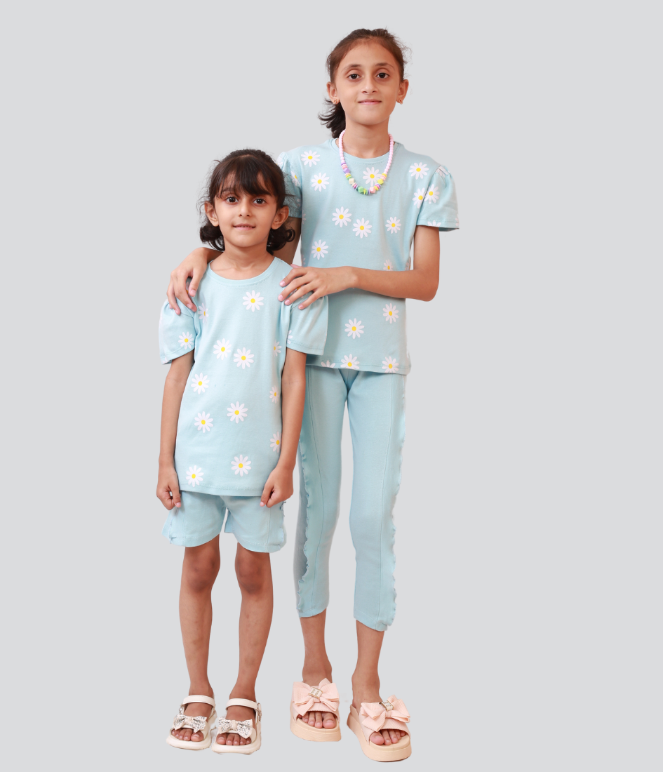 Kids and Girls Summer flower Shorts Sets