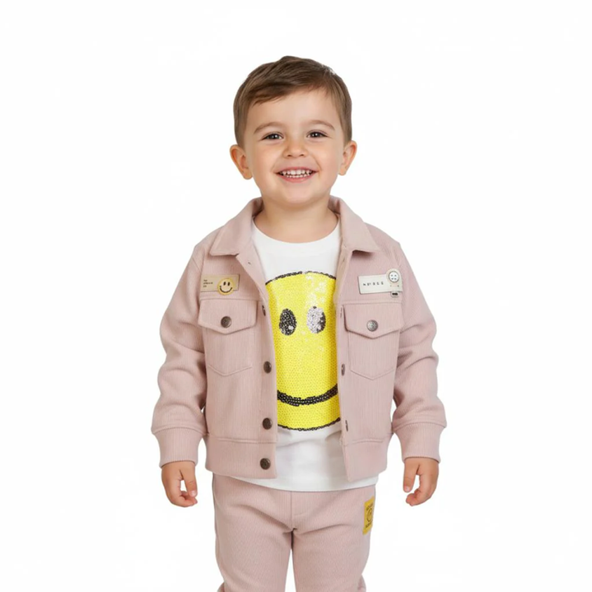 Smiley Face 3-pc set (Lt.brown)
